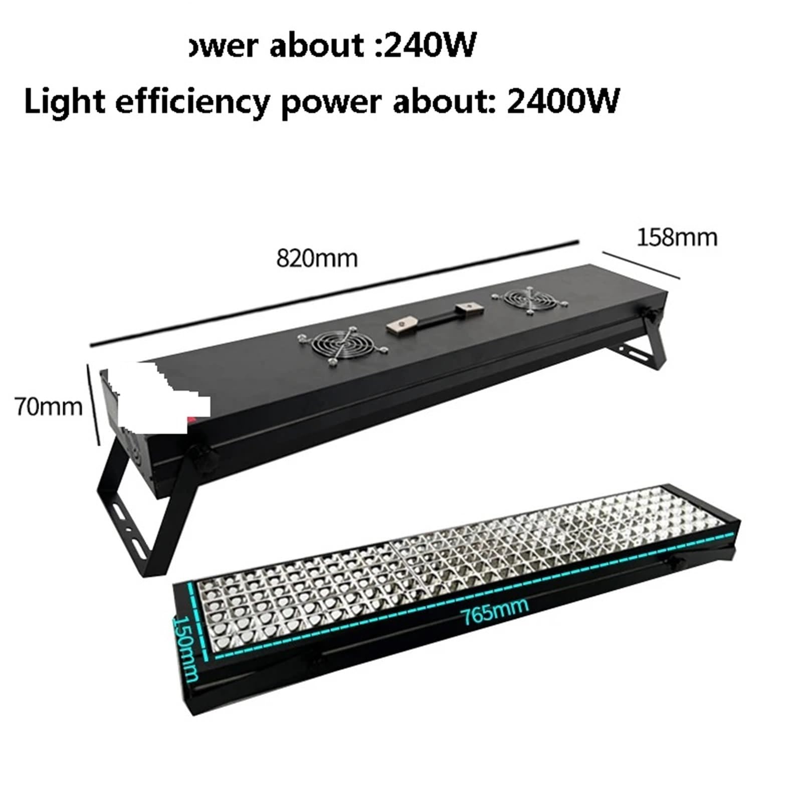 Luce UV per Resina Lampada for polimerizzazione UV ad alta resistenza 395nm 405nm 365nm LED Olio verde Stampa 3D Pasta acrilica Riparazione Colla for resina fai da te for pellicola(365nm,2400W)