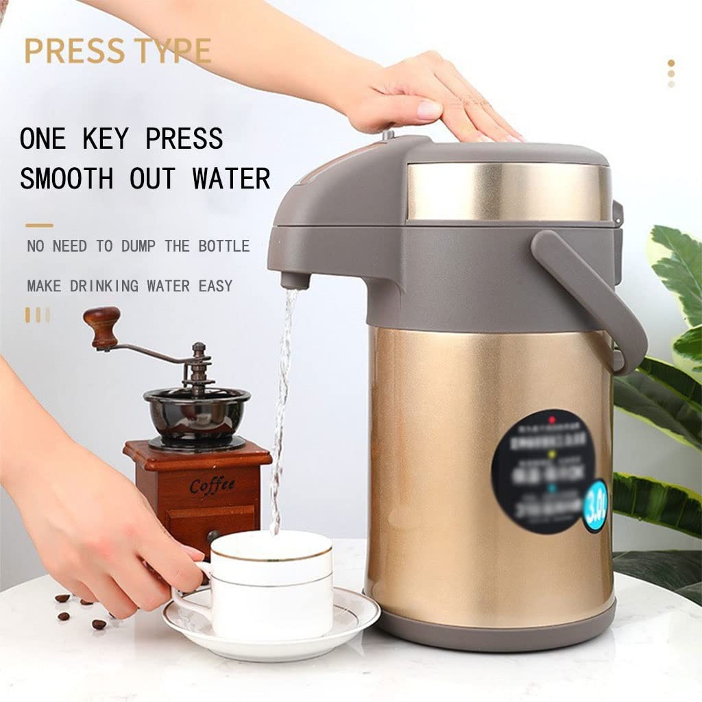 Airpot Isotherme 5 L Acier Inoxydable Double Paroi – Pichet Café/Thé/Vin Chaud Avec Pompe