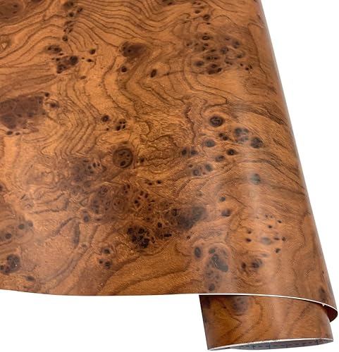 Miniatura 9 de Yifasy Rollo de 19.7 pies de revestimiento de madera café con textura para estanterías para estanterías de papel para renovar la superficie de la