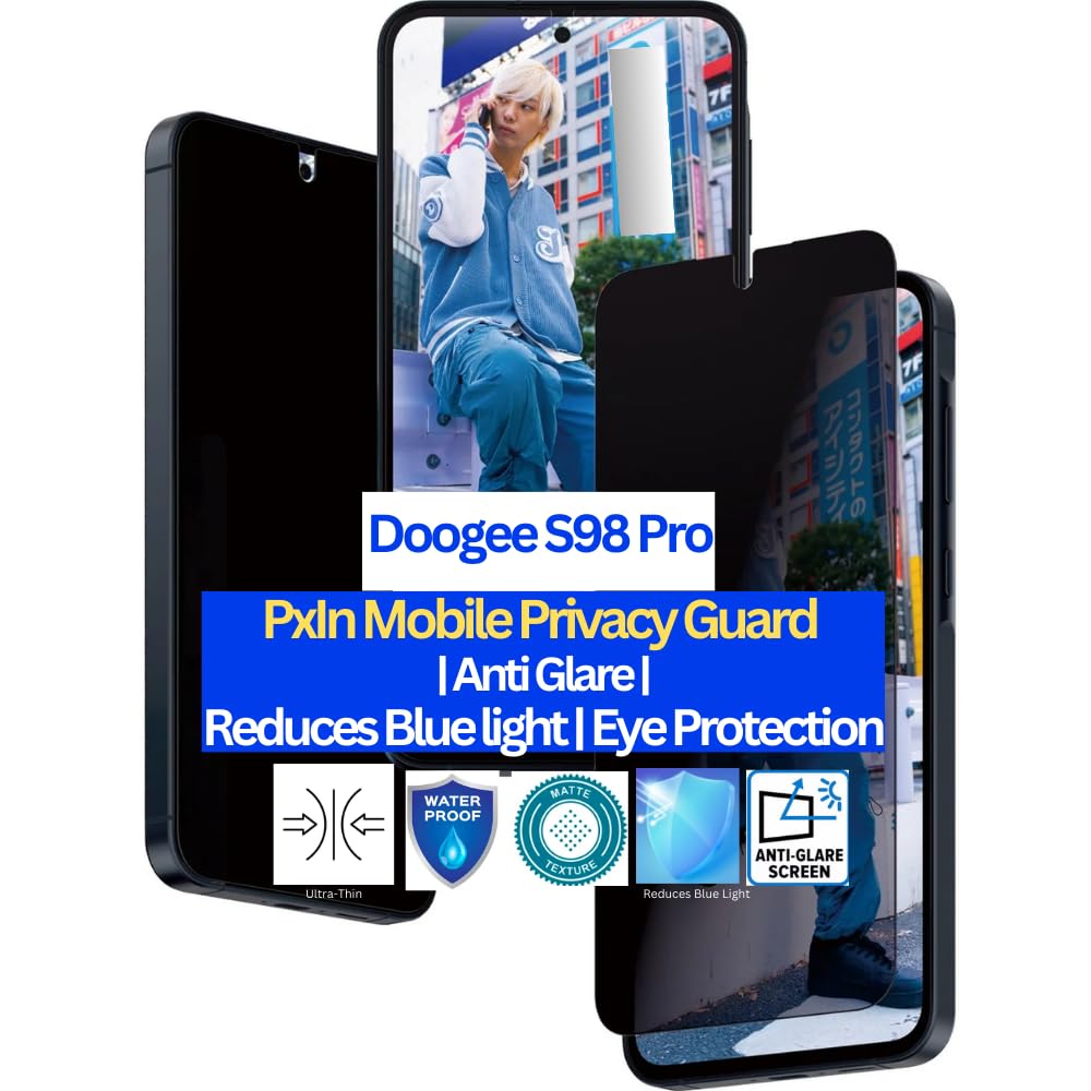 Mobile Privacy Guard for Doogee S98 Pro | Mobile Privacy screen protector | Anti Glare | Anti Spy Screen Protector | Reduces blue light | Self healing guard from scratches | Eye Protection