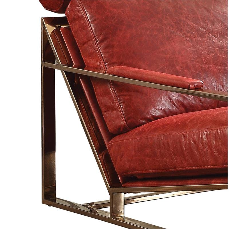 Sillón Plegable Piel Rojo miniatura 7