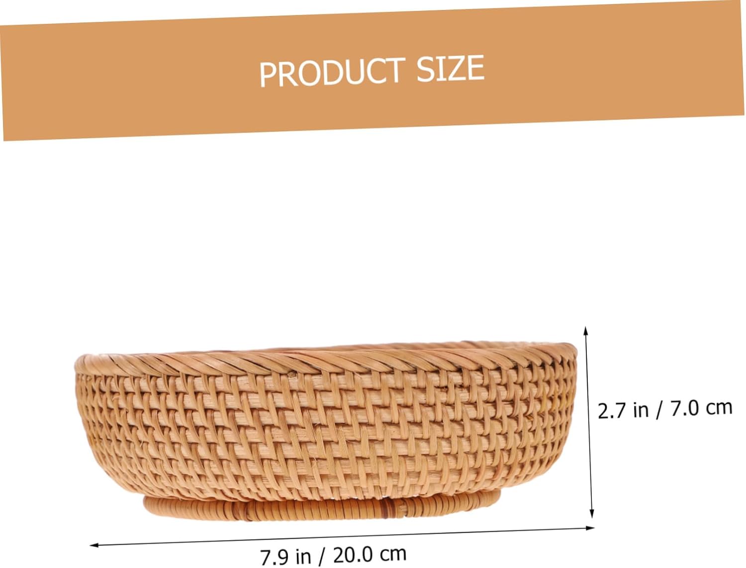 3pcs Rattan Baskets for Storage Hand Woven Fruit Basket Tabletop Bread Home