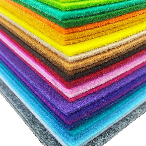 Flic-Flac WJCR-FB-BZ228-3030 28Pcs Thick 2Mm 12 X 12 Inches (30Cm X 30Cm) Solid Felt Fabric Sheet Assorted Color Felt Pack Diy Craft Squares Nonwoven thumb #1