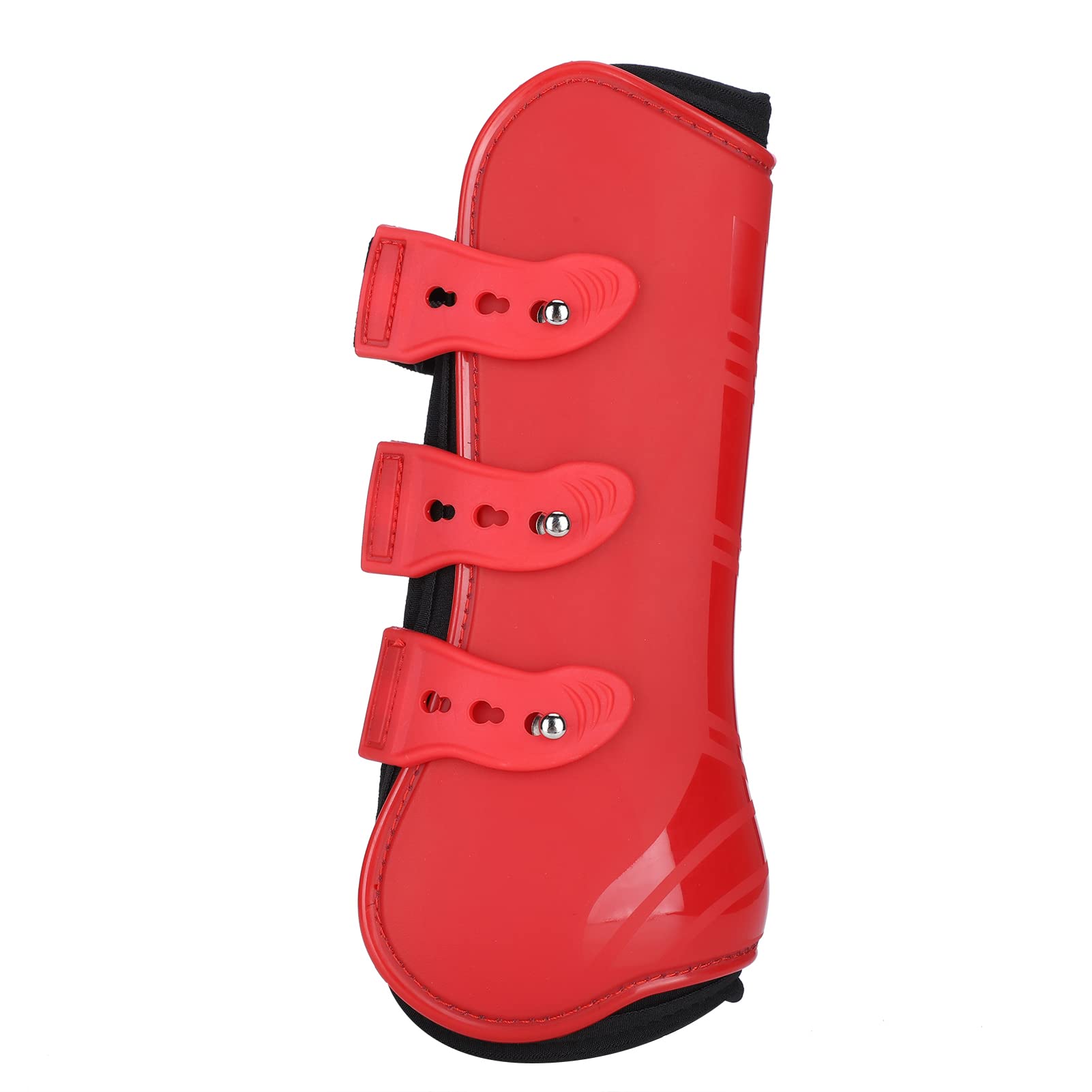 Gambale per Cavallo Ispessito Protezione per Gamba di Cavallo in PU Leggings per Ostacoli con Cinture Resistenti Bottoni Facili da Allacciare Fodera Morbida per (M)