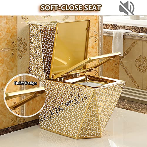 One Piece Toilet, Dual Flush Elongated Standard Toilet For Bathroom Hotel Toilets With Comfortable Seat Height Easy To Clean Silver-12" Rough In #TOP2