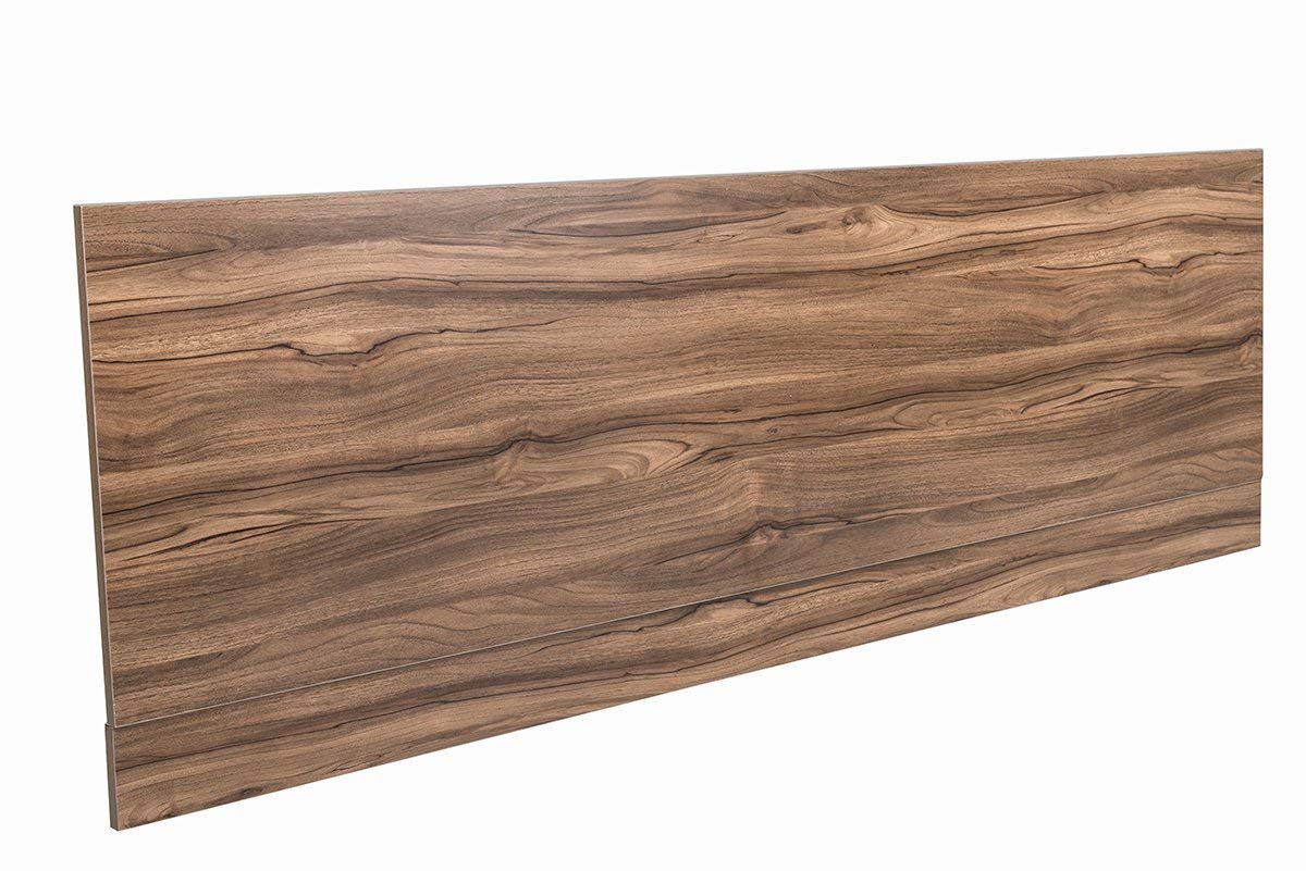 Aquariss Walnut 1800Mm Effect Front Straight Wrapped Wood Bath Panel