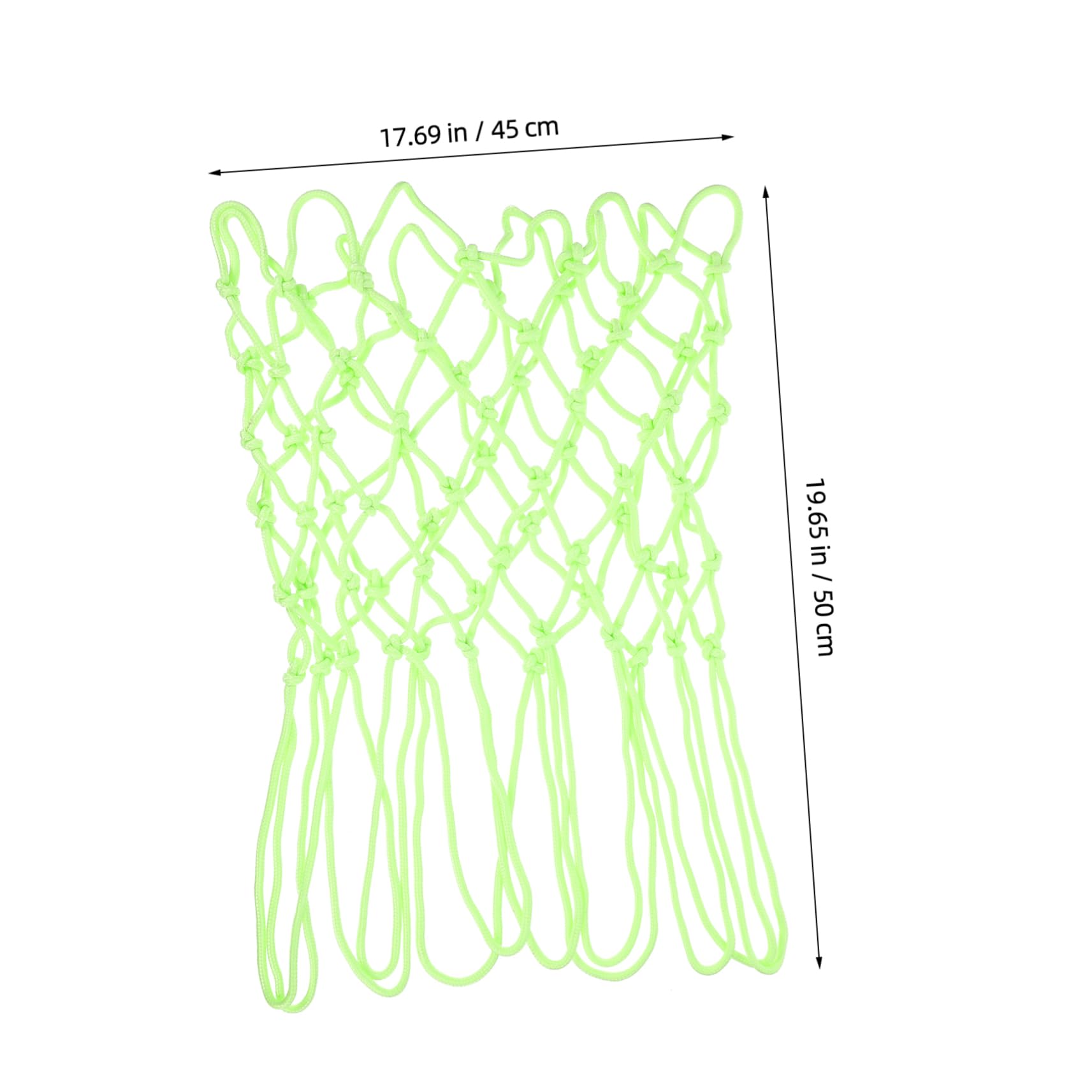 Mipcase Glow in Dark Basketball Net Heavy Duty Nylon Replacement for Outdoor Use Solar Powered Fluorescent Sports Net for Standard Hoops Light Green Hooks