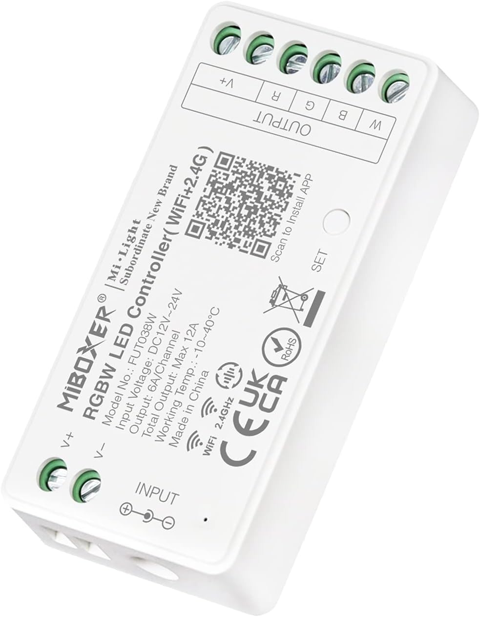 LIGHTEU®, Milight Miboxer RGBW WiFi LED strip controller, Amazon Alexa y Google Home Voice Control remoto y control de APP, bluetooth 4.2, FUT038W
