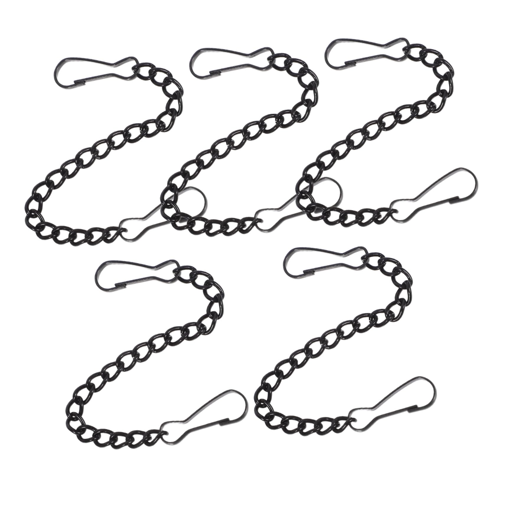 IWOWHERO 6pcs Black Heavy Duty Metal Hanging Chains Door Sign Chain Glass Window Fire Safety Stainless Steel for Home Decor