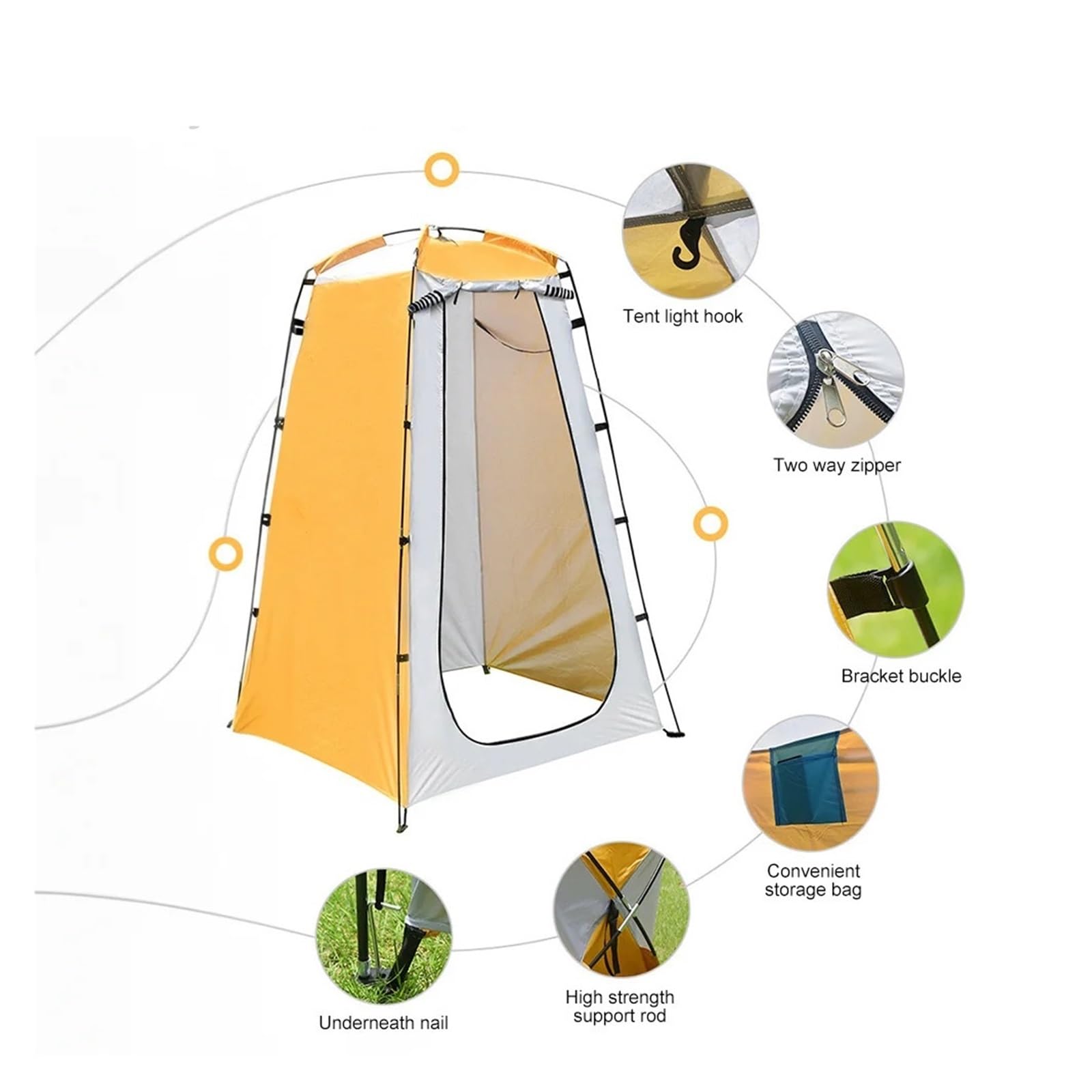 Duschzelt für Camping, Tragbares Duschzelt Pop Up Outdoor Mehrfarbig