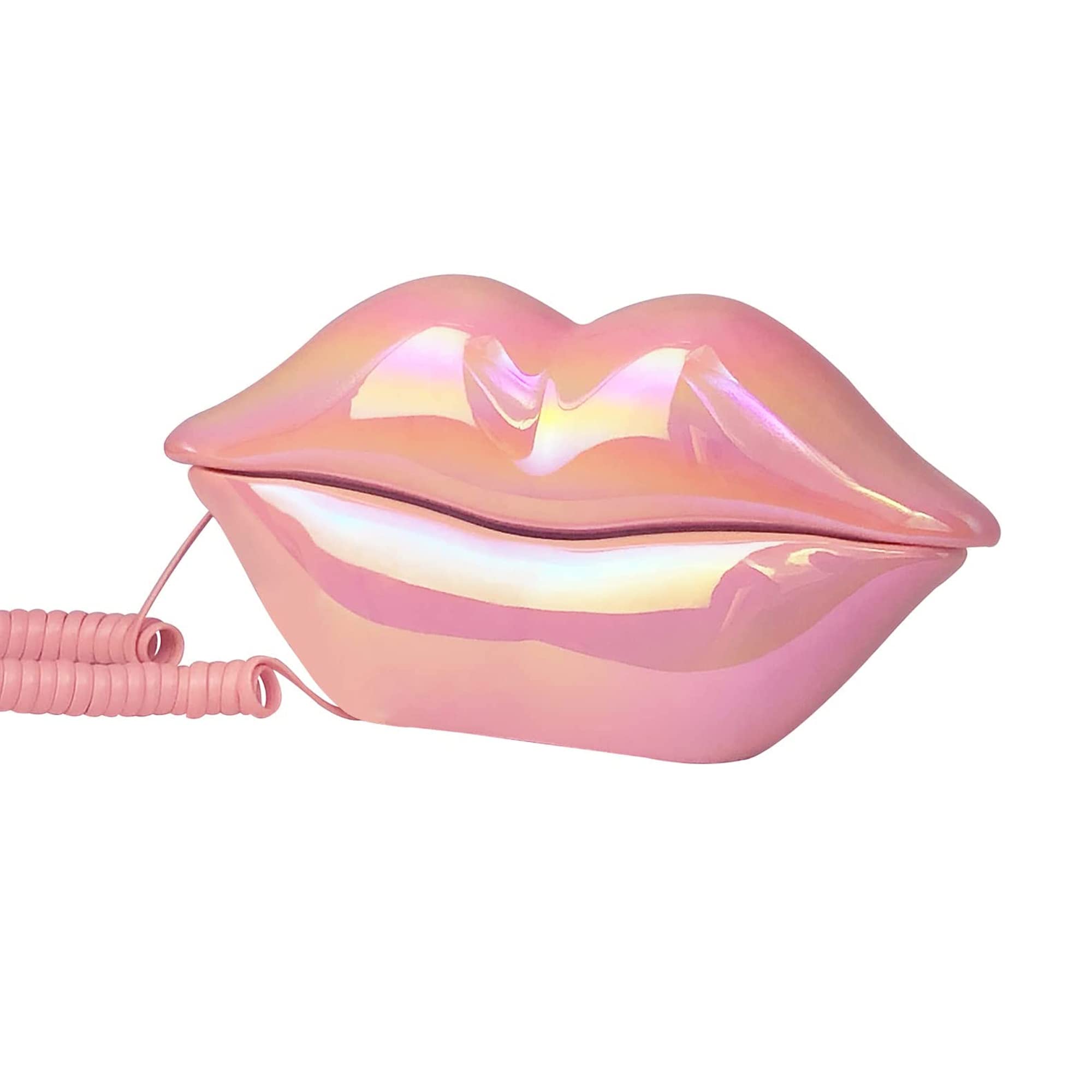 Pink Lip Telephone, Benotek Corded Landline Phone Set for Home Office Hotel, Funny Cute Mouth Phone for Photography, Party Decor & Novelty Gift