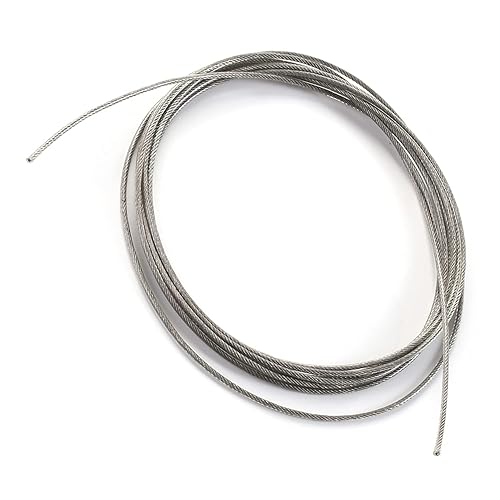Heyiarbeit Cuerda de alambre de 18, cable de alambre de PVC de acero inoxidable 304, cable de avión de 16.4 pies de longitud perfecto para