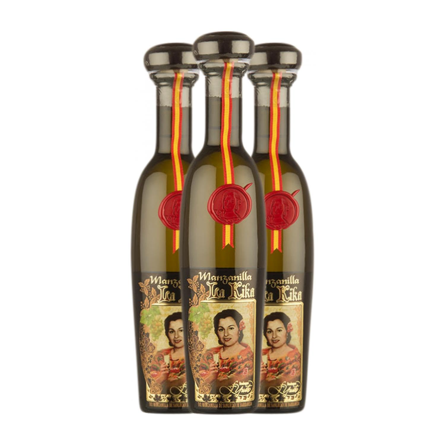 Yuste Manzanilla La Kika Palomino Fino Manzanilla-Sanlúcar de Barrameda Media Botella 37 cl Vino generoso (Caja de 3 Media Botella de 37 cl)