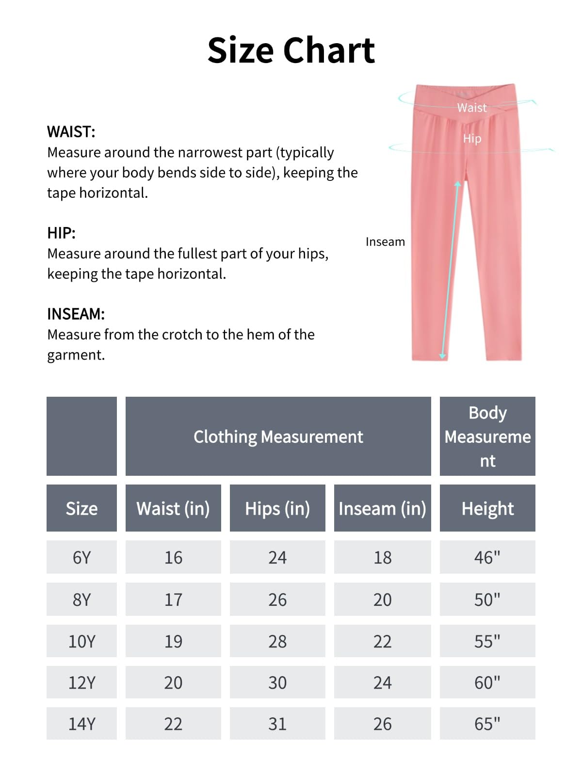 EXARUS Leggings da ragazza Flare/Skinny Yoga Pantaloni Leggeri Piatti/Crossover Vita Multipack Danza Vita Alta Morbido 6-14Y