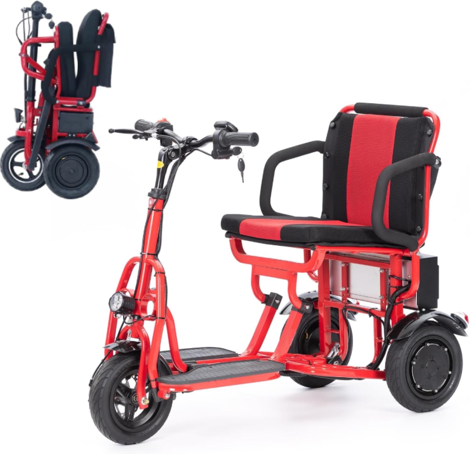 Alton Folding Mobility Scooter, Cougar Red Lightweight Portable Scooter for Adults - Travel Scooters for Adults, 3 Wheel Motorized Scooter, Load 280lbs/Only 49lbs, 15mi Range Electric Scooter Adults product image