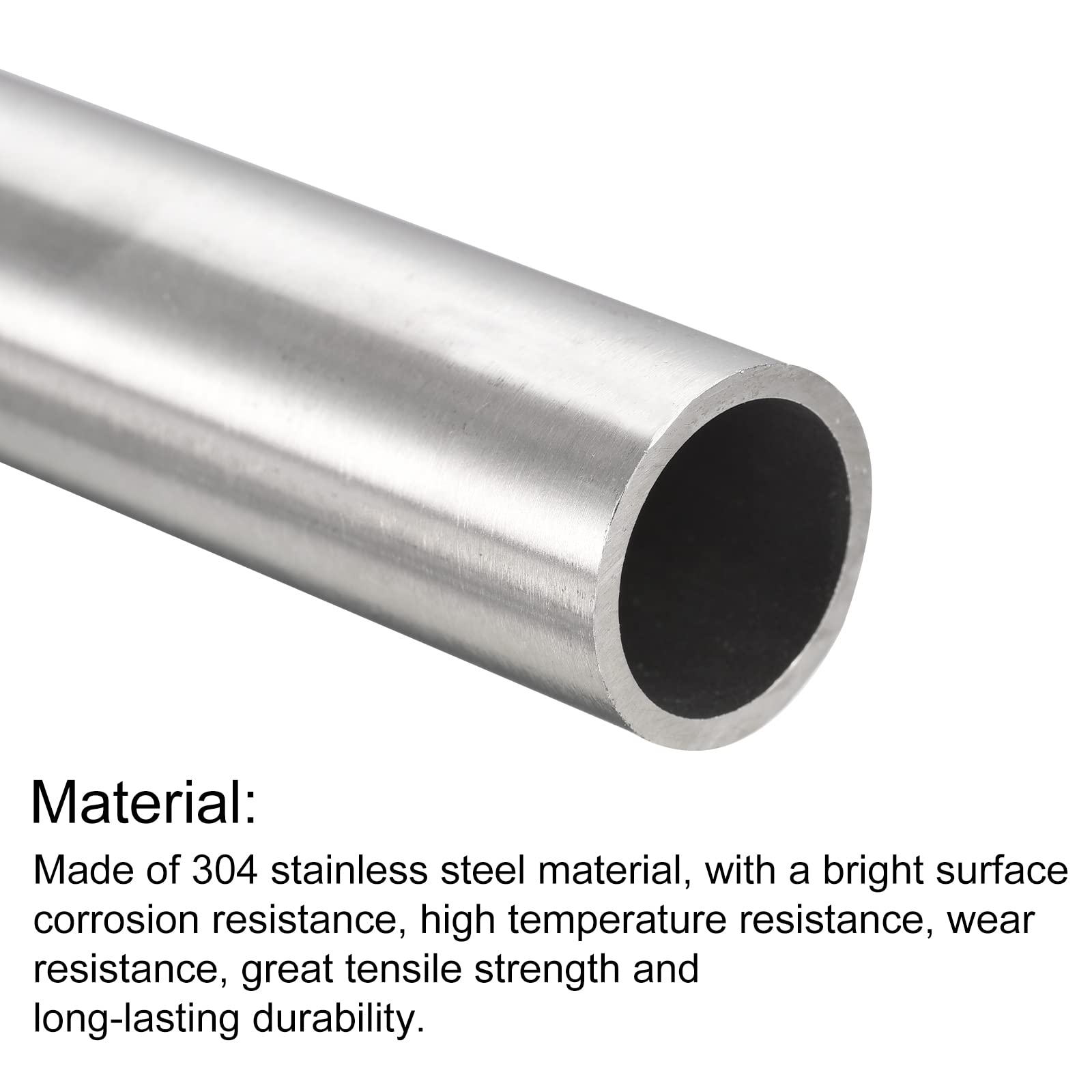QUARKZMAN Tubo Acciaio Inox 304 30cm OD 25mm x 1,5mm Spessore Parete