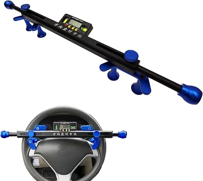 Car Steering Wheel Level Alignment Tool,Maximum Diameter 13.8in,Four-Wheel Alignment Tool,Steering Wheel Holder Level,90Measuring Range, Aluminum Alloy Wheel Aligner