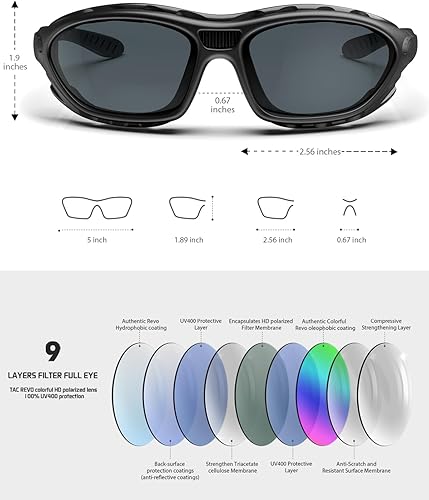 Miniatura 2 de BEACOOL Gafas de sol deportivas polarizadas para hombres, mujeres, jóvenes, motociclismo, seguridad, conducción, equitación, gafas militares, gafas