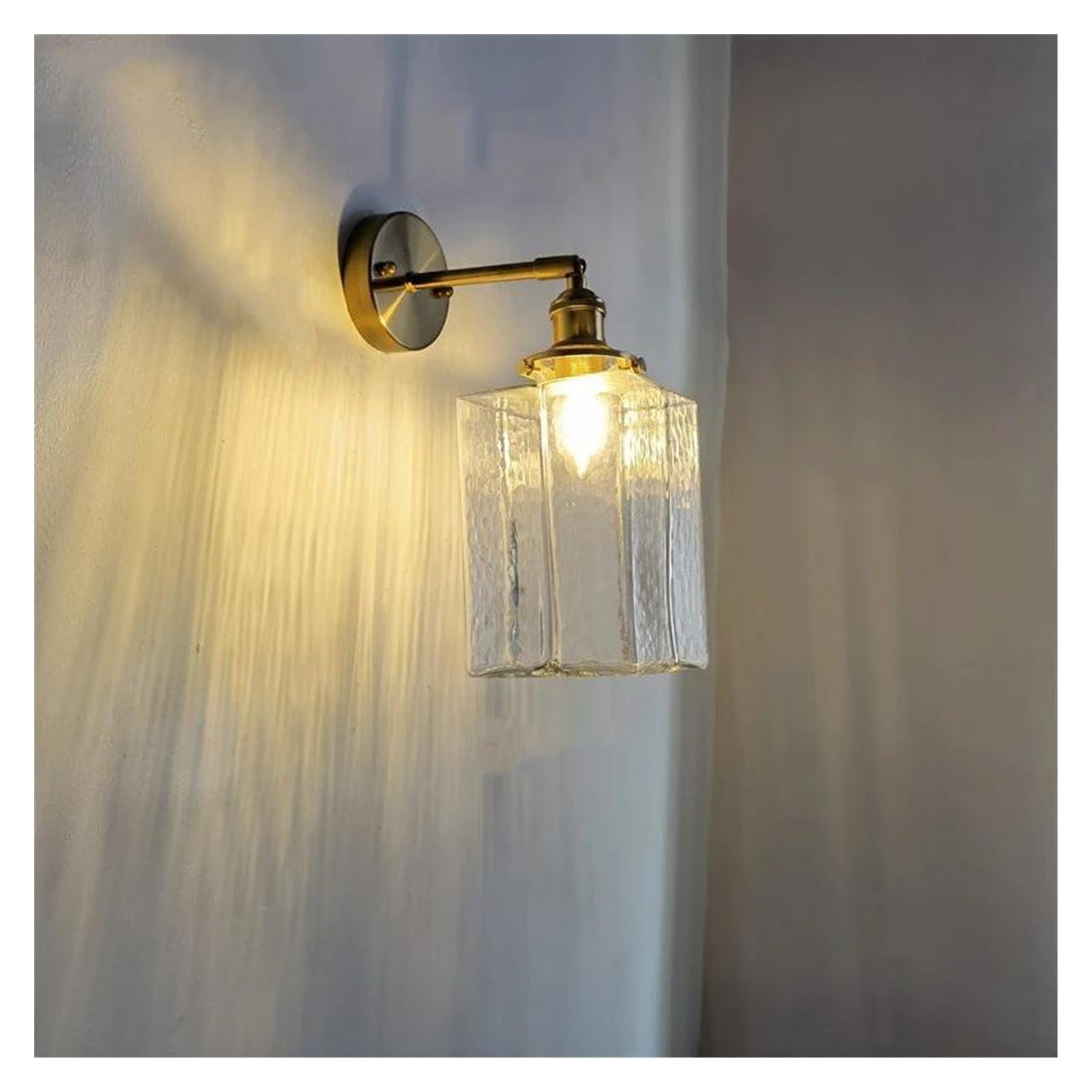 JYBNBBE Wall Sconces, Glass LED Bathroom Mirror Light Copper Home Indoor Lighting Luminaria Bedroom Living Room Nordic Modern Wall Lamp Sconce,Switch On The Socket-A