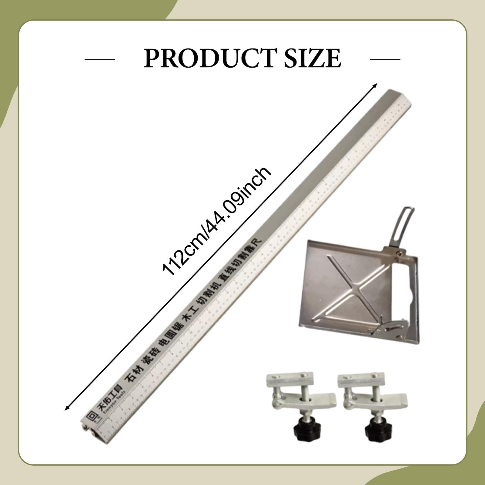 Guía para Cortar Guía de Circular Guía de Carril Regulable Base de Máquina de Corte Accesorio para Carpintería de Aluminio Adecuada para Tareas, 112cm