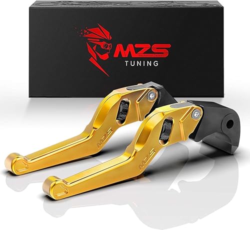 MZS Palancas de embrague de freno de motocicleta doradas ajustables compatibles con CBR 600 F2 F3 F4I 91-06 / CB599 CB600 04-07 / Magna 750 94-03 /