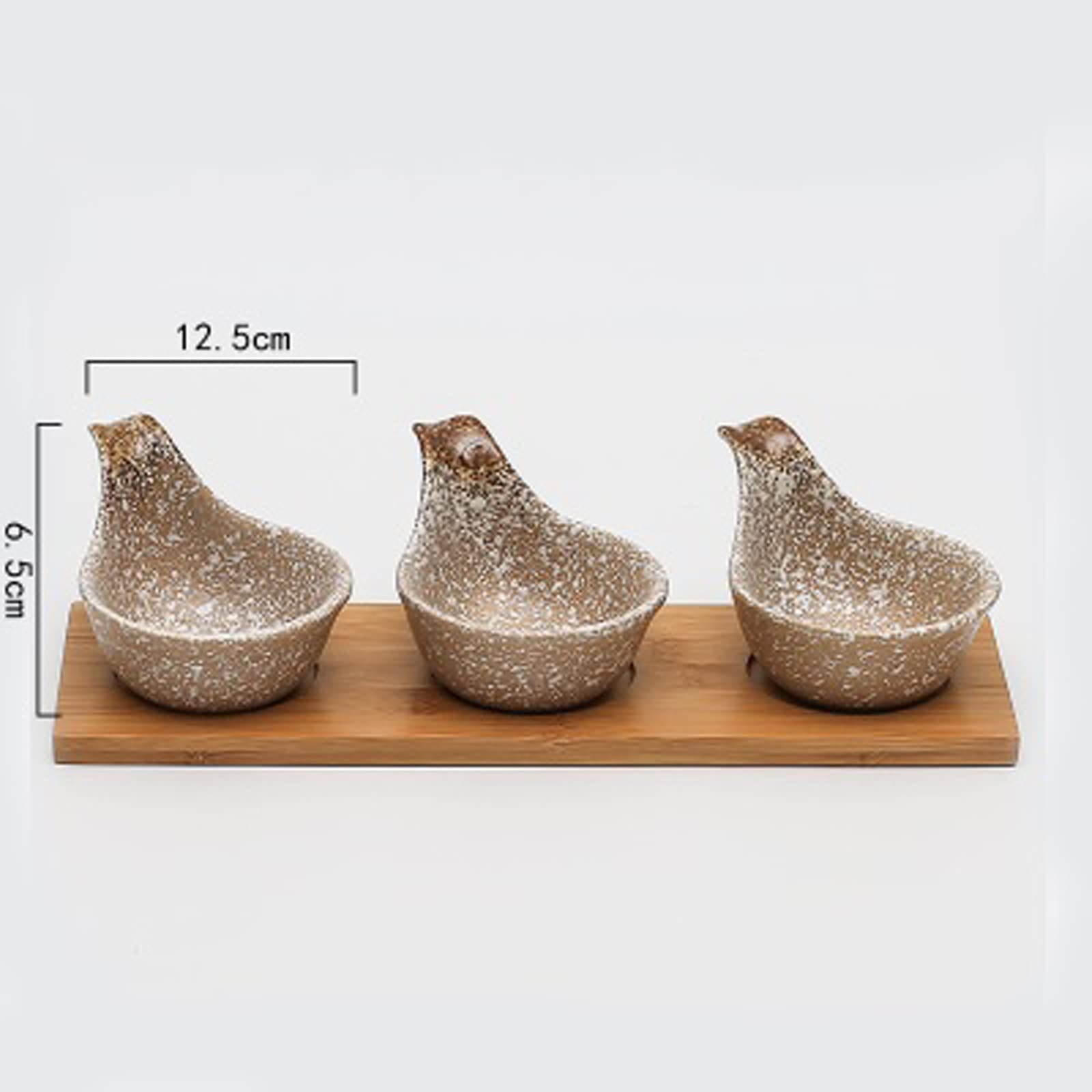 Dipschälchen Kreative Dip Bowl Japanische Stil Keramikschale mit hölzernen Tablett Getrocknete Früchte Snack Süßigkeiten Teller geteilt Mehrzwecksauce Teller Saucen Schalen (Color : A)