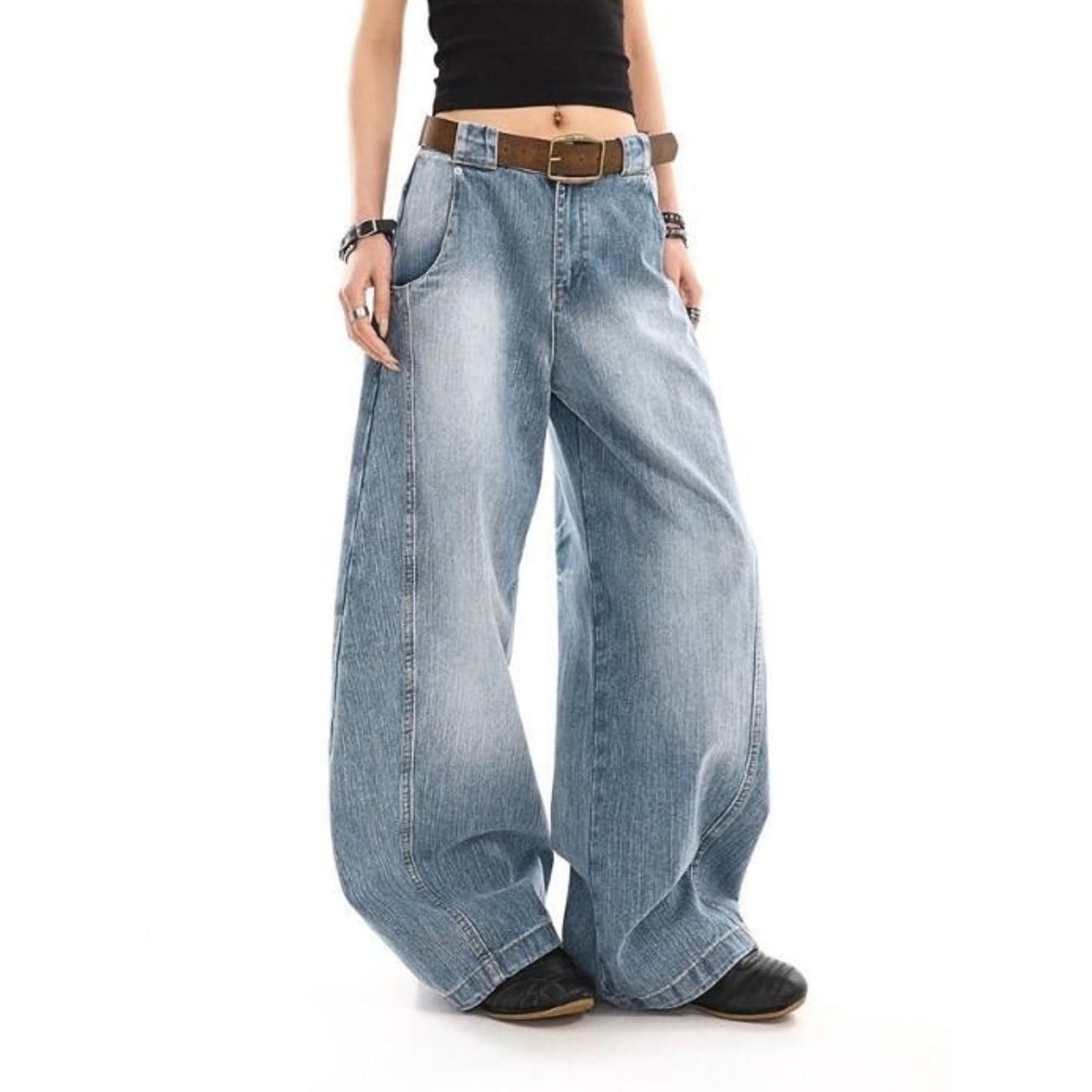 Baggy Jeans Women High Rise Barrel Jeans Wide Leg Oversized Pants