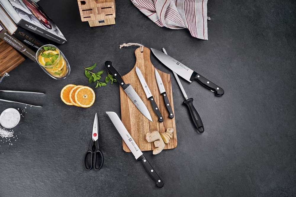 ZWILLING TWIN Chef 2 Messerblock mit Messer 8-teilig, Rostfreier Spezialstahl, Bambus-Block