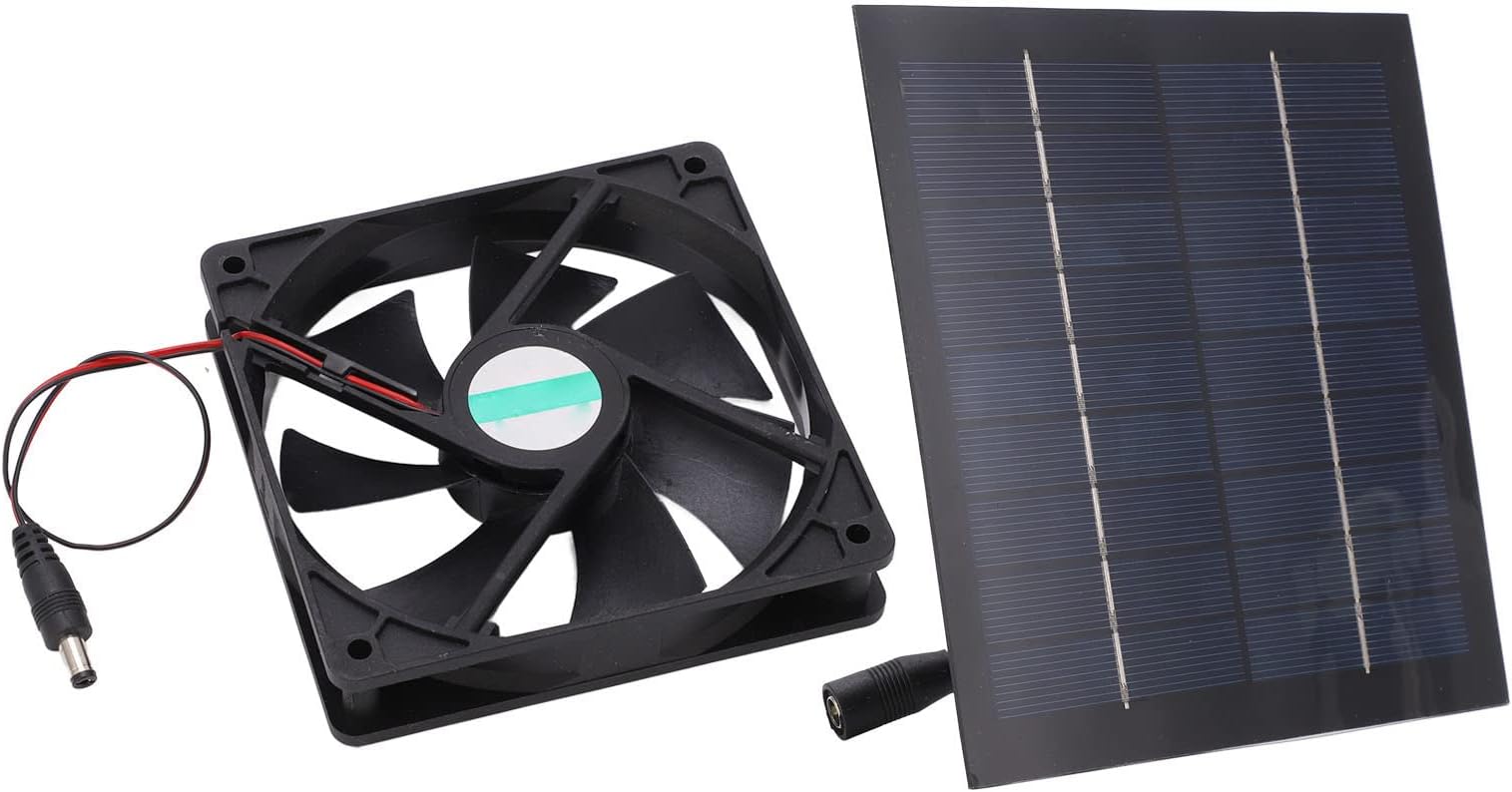 Environmentally Friendly Solar Panel Fan Kit with Waterproof IP65 Mini Exhaust Fan 20W for Pet Houses, Chicken Coops
