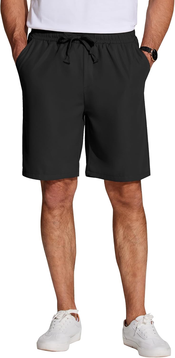 COOFANDY Men's Casual Drawstring Shorts Lightweight Elastic Waist Walking Shorts with Pockets