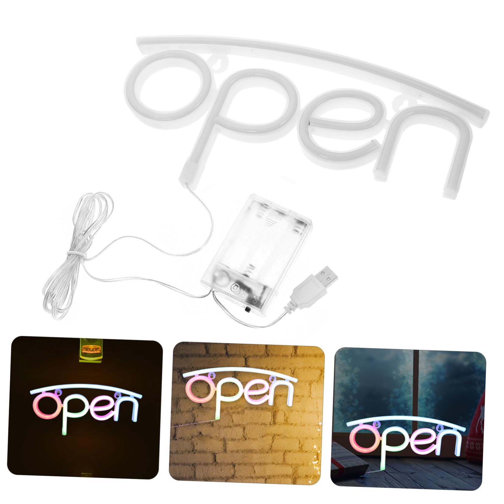 TOYANDONA Decoración de Neón LED Letrero Abierto para Restaurante Salón Bar Luz de Neón para Pared Lettro de Abierto para Negocios