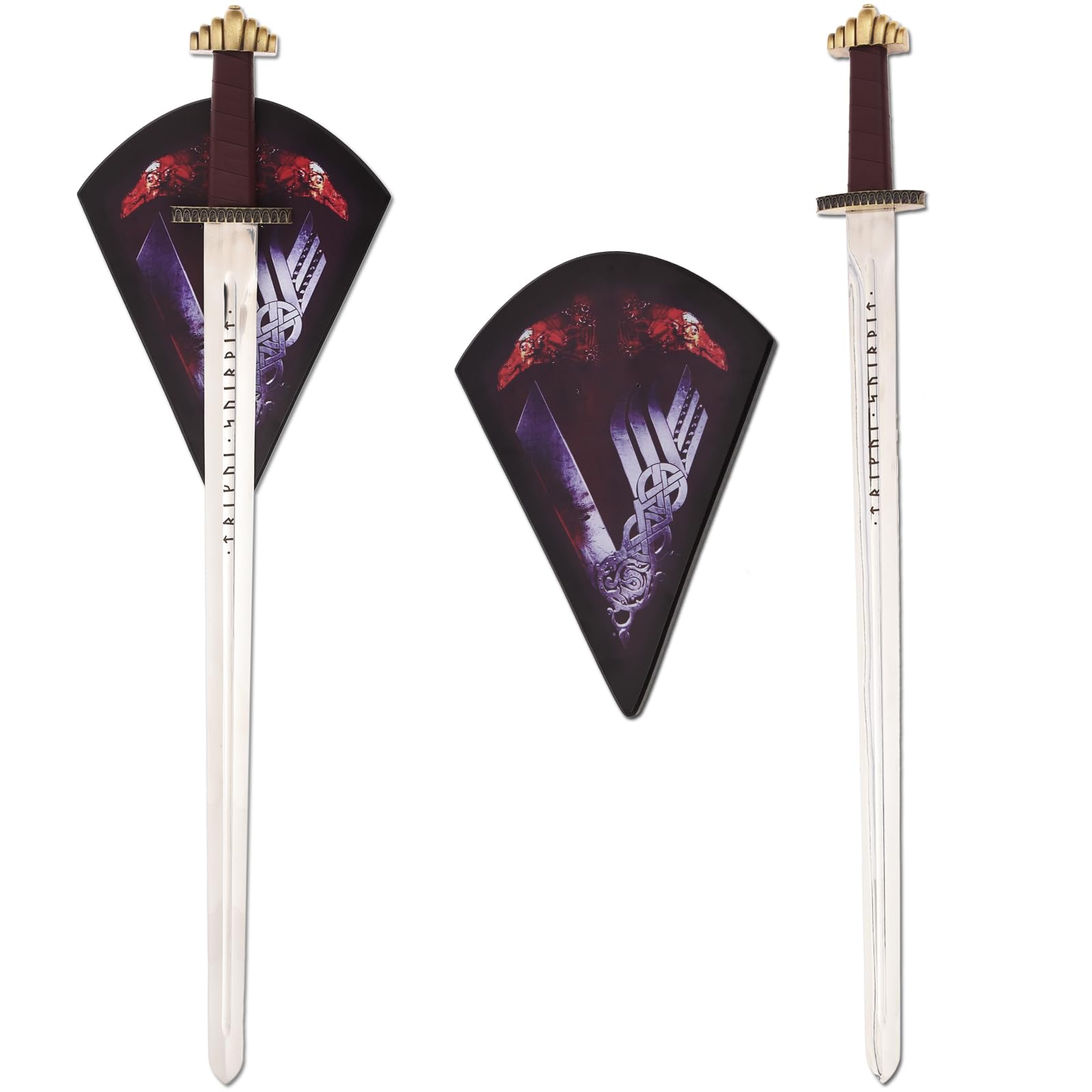 ziqing Hand Stainless Steel， Authentic Medieval Sword，Halloween Cosplay LARP Medieval Performance Collection (Sword-A)