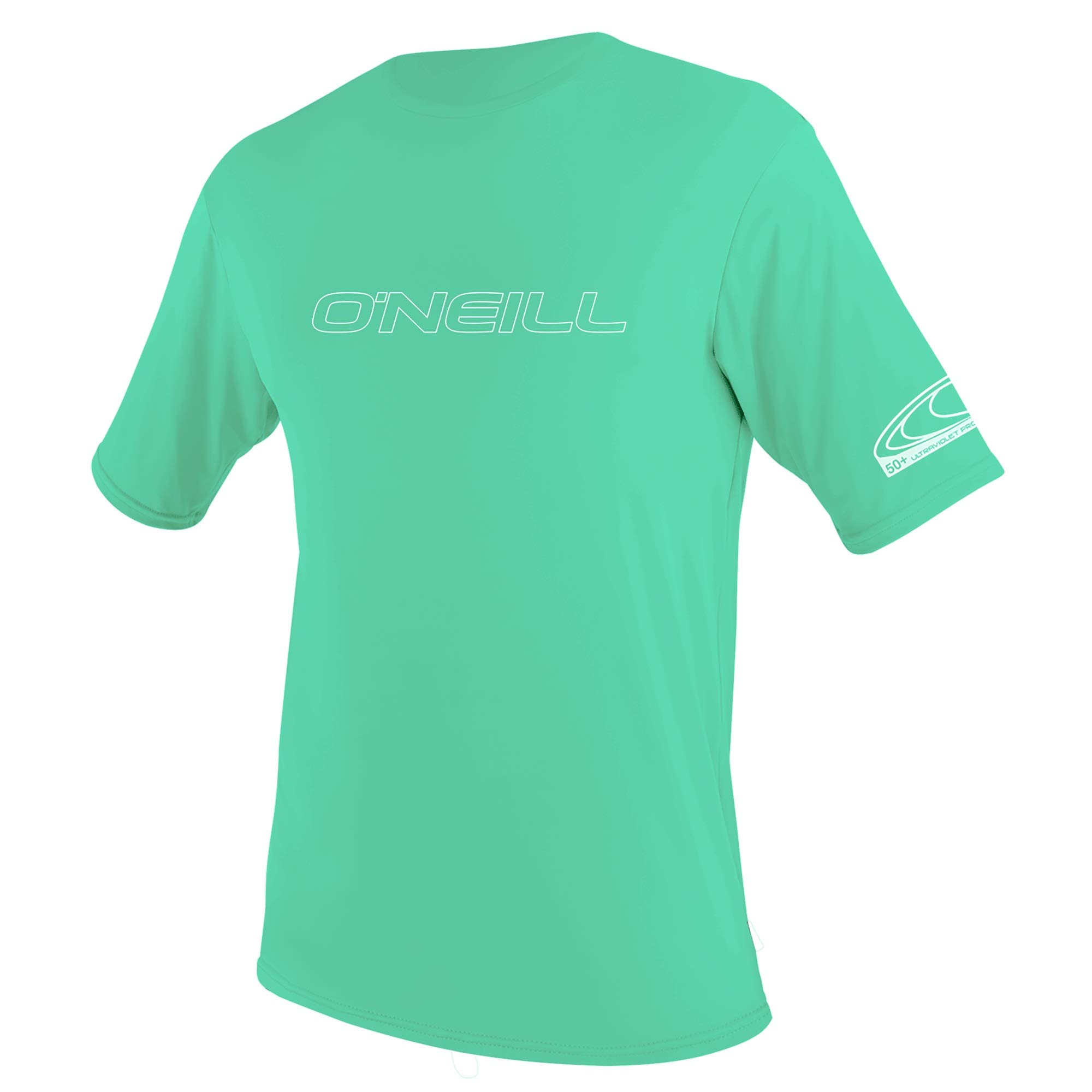 O'Neill Wetsuits Unisex Youth Youth Basic Skins Short Sleeve Sun Shirt Rash Vest, Light Aqua, 8 UK