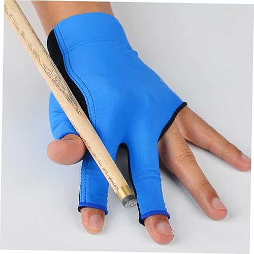 Miniatura 5 de VOSAREA Breathable Finger Billiards Glove with Slip Elastic Wrist Wear Resistant Snooker Glove for Smooth Stroke Blue Pool Cue Accessory