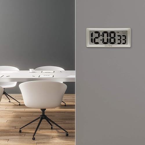 Miniatura 4 de AcuRite Reloj de pared digital grande de 13,5 pulgadas con tecnología Intelli-Time (75173M)