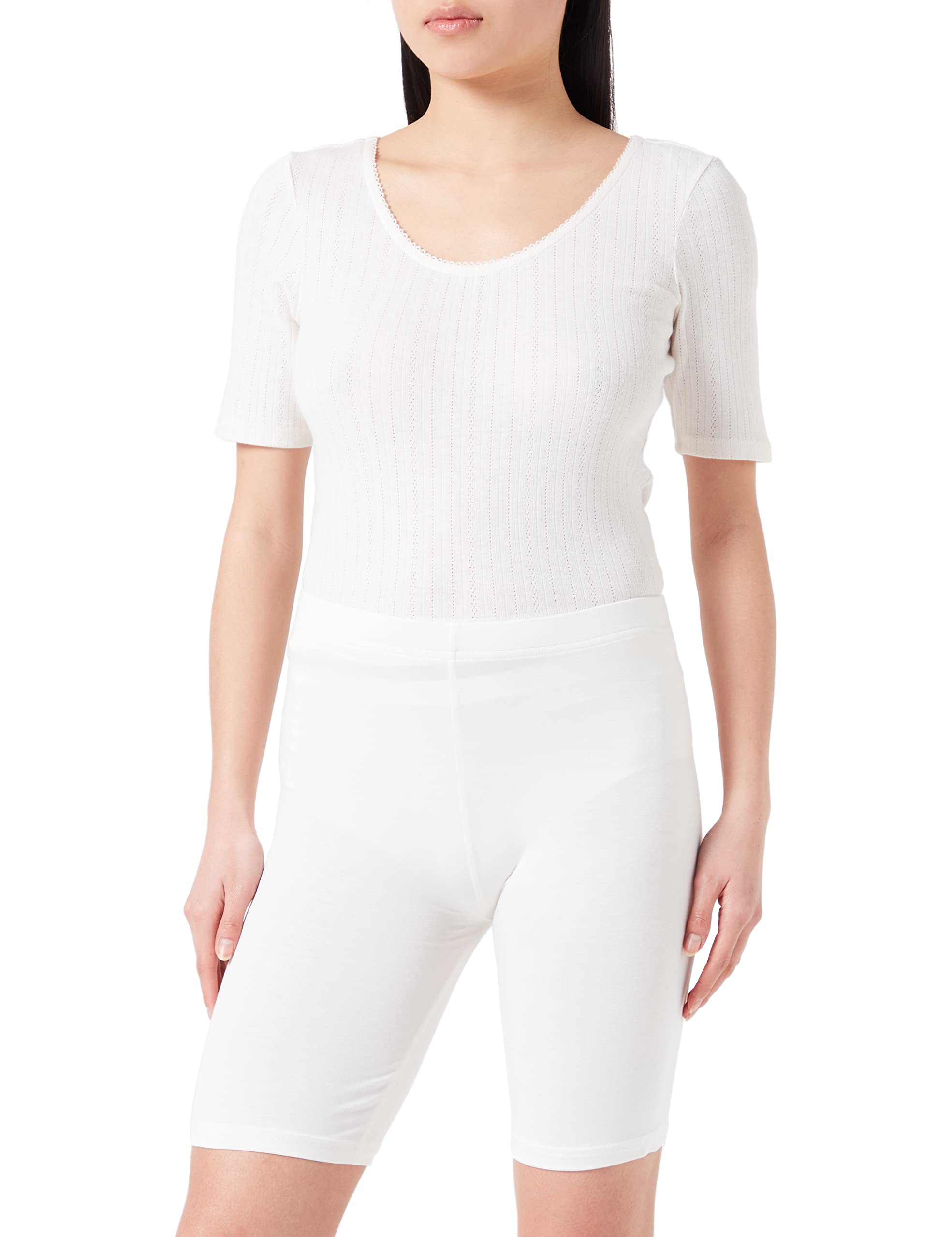 Noa Noa Women's Noa Noos Basic Jersey, Short Leggings, White, M