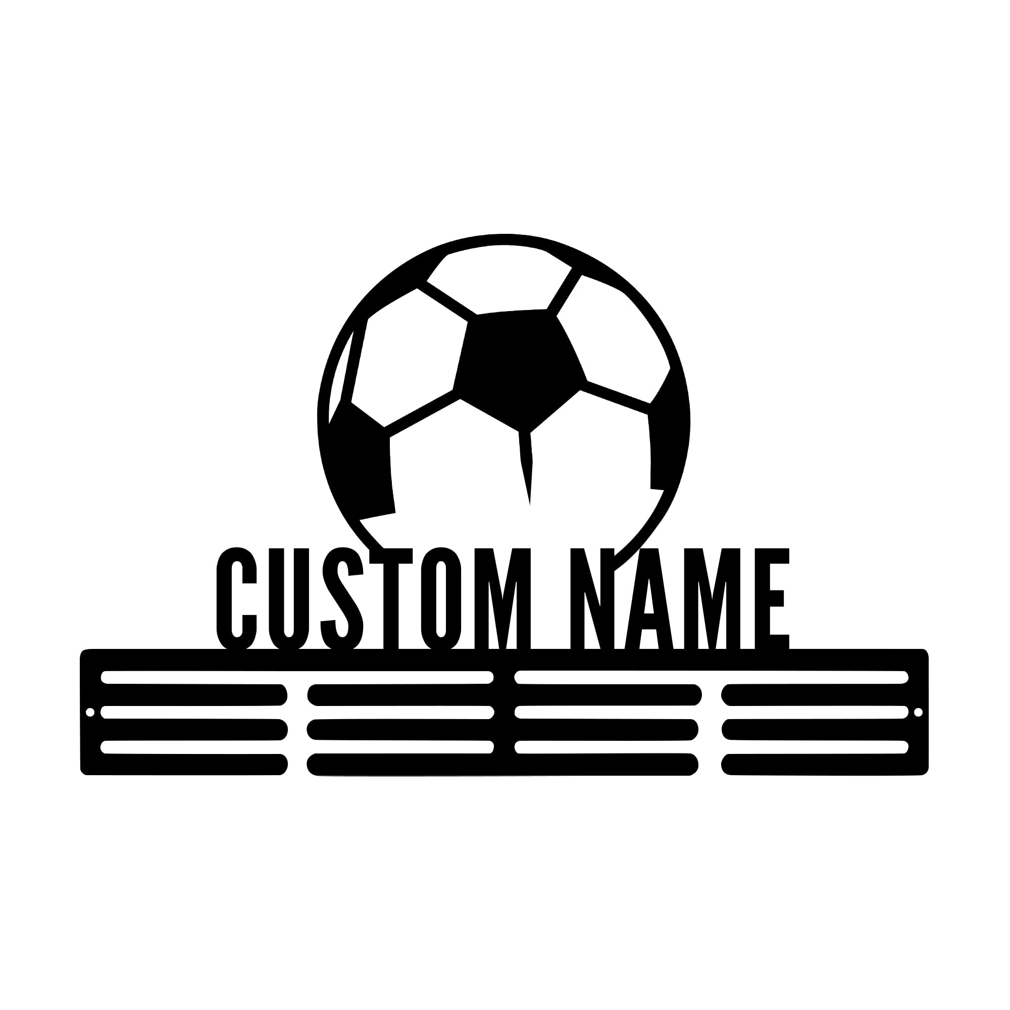 Supporto per Medaglie da Calcio, Espositore per Premi e Nastri, Regalo per Giocatori, Gancio con Nome, Supporto per Nastro, Regali per Atleti (Calcio-03)