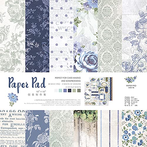 Huralona Vintage Scrapbooking Paper Pad 10”X10” 26 Sheets Decorative Origami Scrapbook Paper Pack Journaling Paper Supplies Patterned Cardstock For Craft Gift Wrapping Photo Album (Ps007) #TOP10