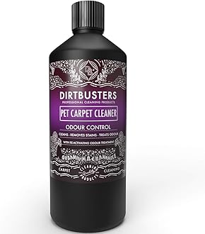 Dirtbusters Pet Carpet Cleaner Shampoo, Cleaning Solution For Odour, Urine & Stains, Geranium & Chamomile (1L)