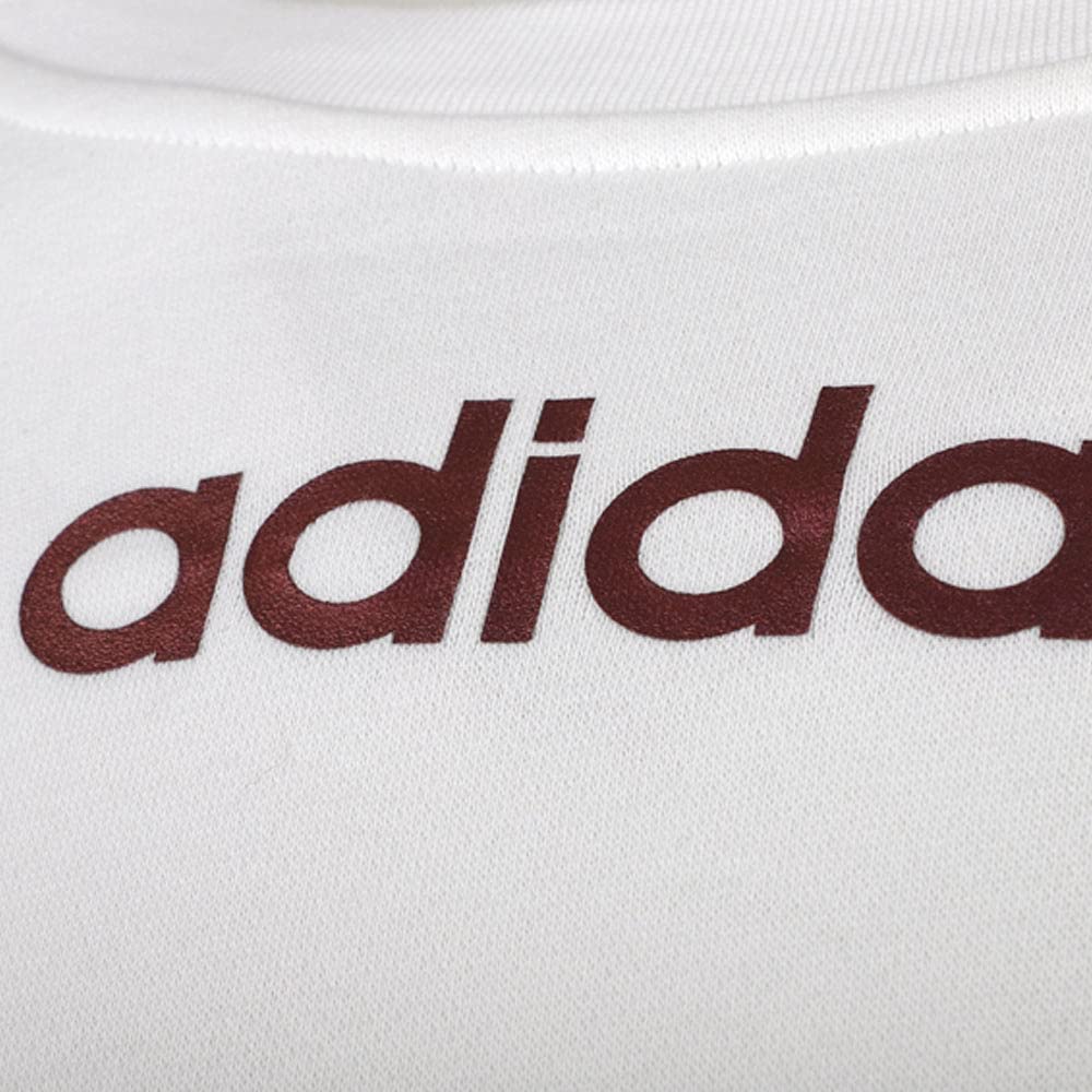 adidas Women's Essentials Long Sleeve Branded Crew Sweatshirt, White/White, L