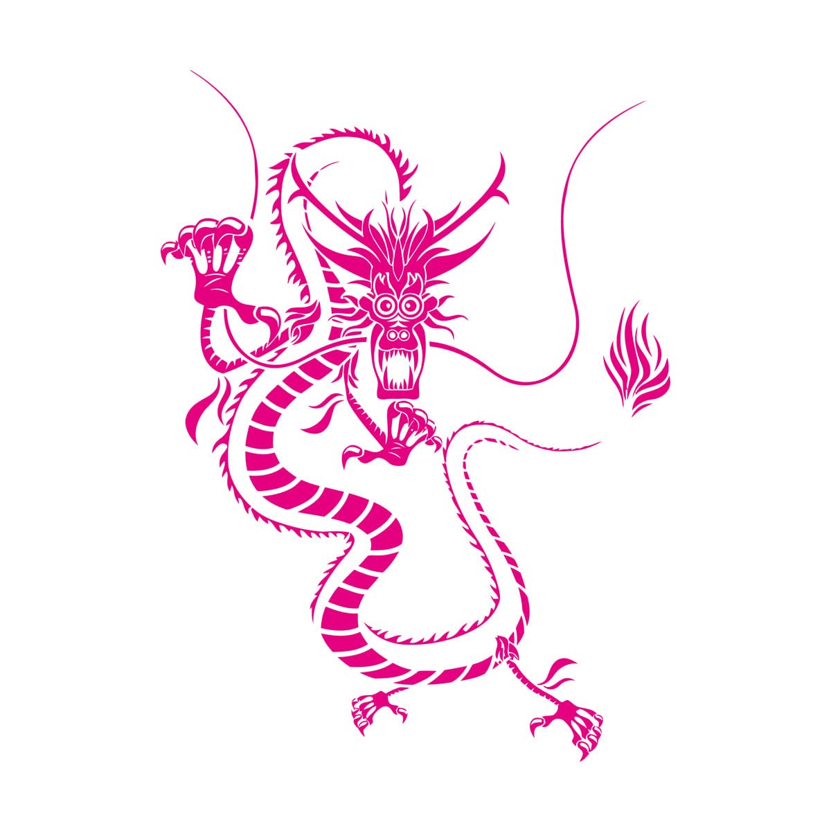 Vinyl Wall Decals Chinese Dragon Fantasy Myth Oriental 36x51.2cm It Won't Fall Off Small Rosered โ image 1
