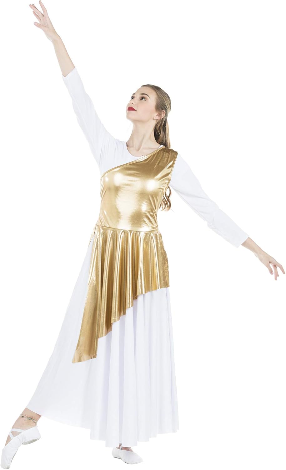 Danzcue Women's Asymmetrical Praise Dance Tunic, (White Dress Not Included) - Image 2