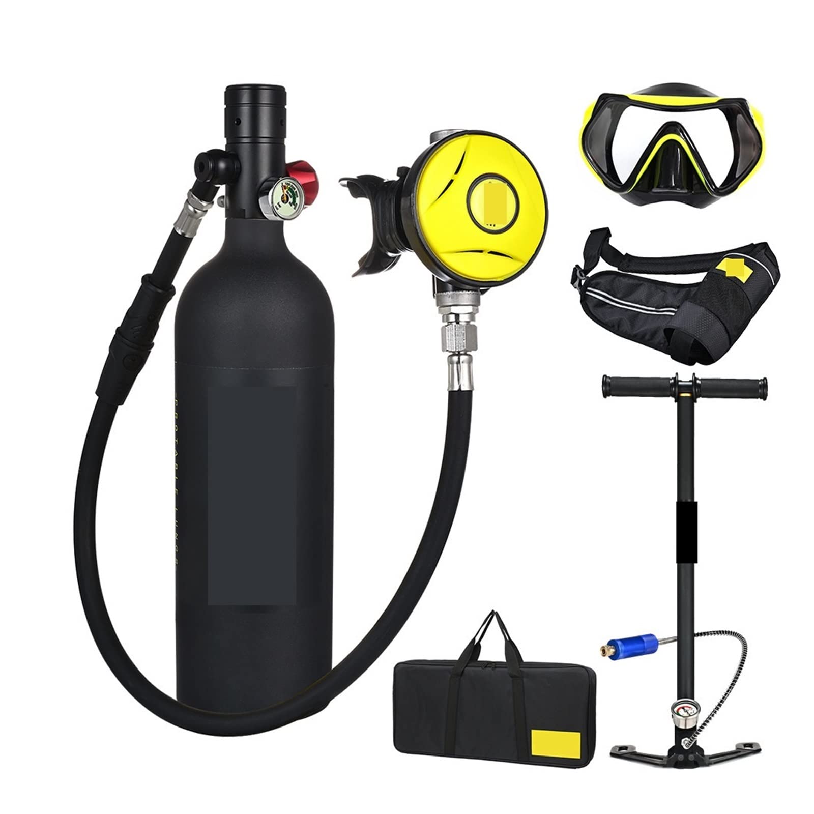 Dcdcd Nero Diving Equipment 1L Capacity Portable Diving Respirator(Nero)