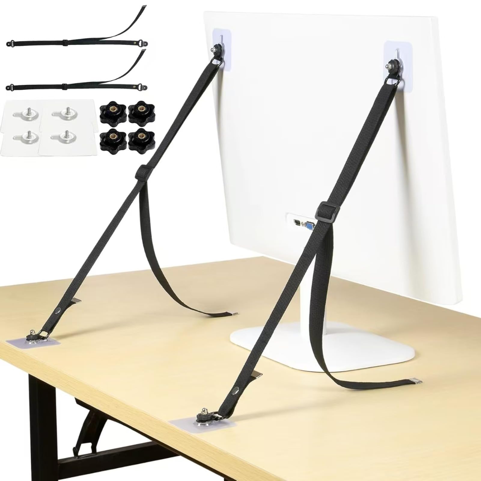 Adjustable No-Drill Anti-Tip Safety Straps, TV & Furniture Anti-Tip Anchors, Baby Proofing Child Safety, for TVs Cabinets