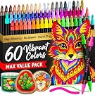 ARTISTRO 60 Precision Dual-Tip Acrylic Paint Markers – Paint Pens Set with Dot & Fine Tips for Fabric, Rock, Glass, Wood, Coloring Books – Arts & Crafts Gift – Classroom Must Haves & School Supplies