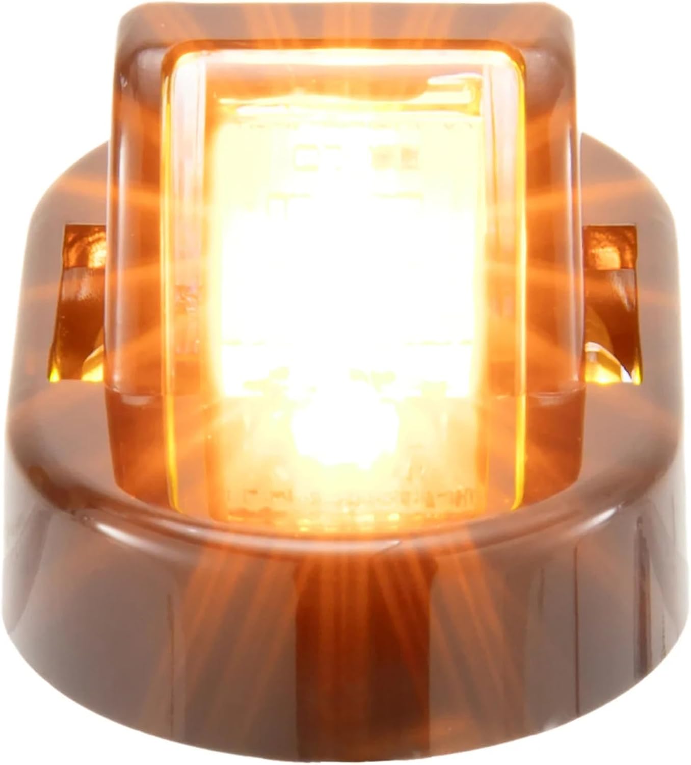 Tough Grade Trailer Fender Clearance Lights 2 Pack | Dual Amber & Red LEDs | Chrome or Black Trim | Clear Lens | Submersible | Surface Mount | Front & Rear Marker Lights (Black Cover)