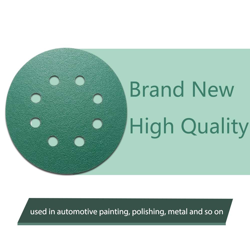 60 dischi abrasivi 0/8 fori, 125 mm, grana 400/1000/1500 12,7 cm, assortimento di carta abrasiva per levigatrice orbitale casuale