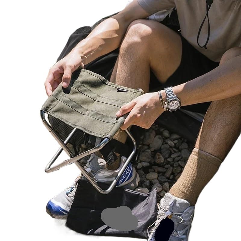 Sgabello basso mini in alluminio portatile per spiaggia(Black)