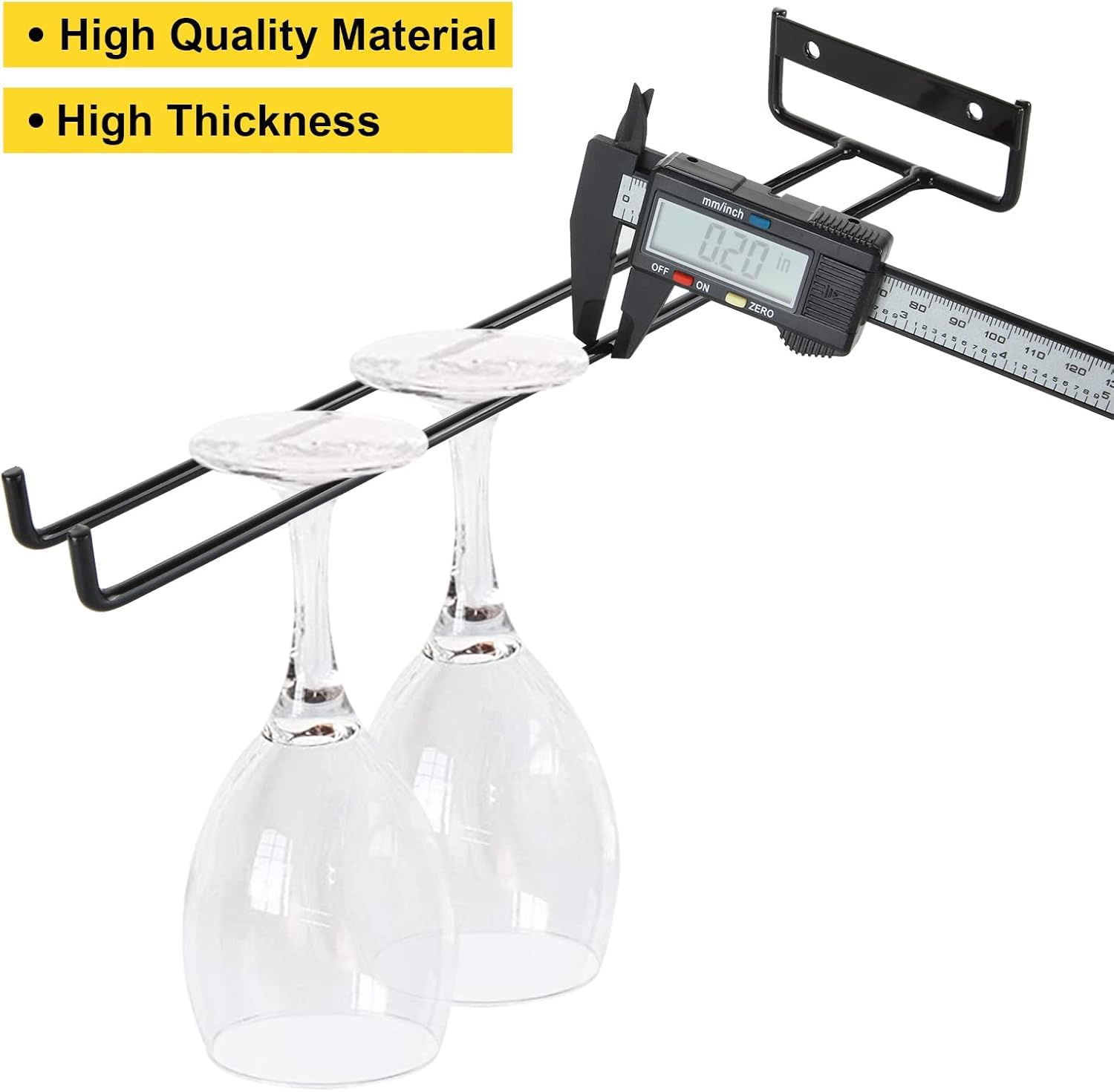 Genérico Elegante botellero de Pared para Vino, Soporte para Copas de Vino bajo el Estante y Almacenamiento Colgante para Bar y Cocina, Elegante Expositor para Copas de Vino para la organización y de