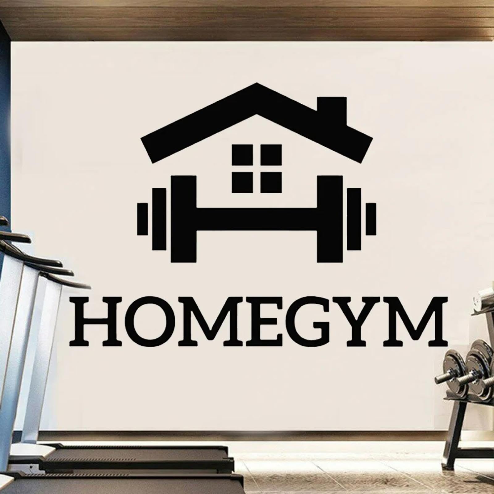 WEIMEIJIE Home Gym wall Decals with Dumbbell Weightlifting Pattern, Vinyl Fitness Center/Office Interior Decal Decoration.